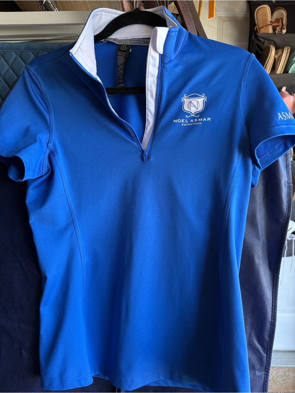 Noel Asmar Short Sleeve Equestrian Polo - Blue